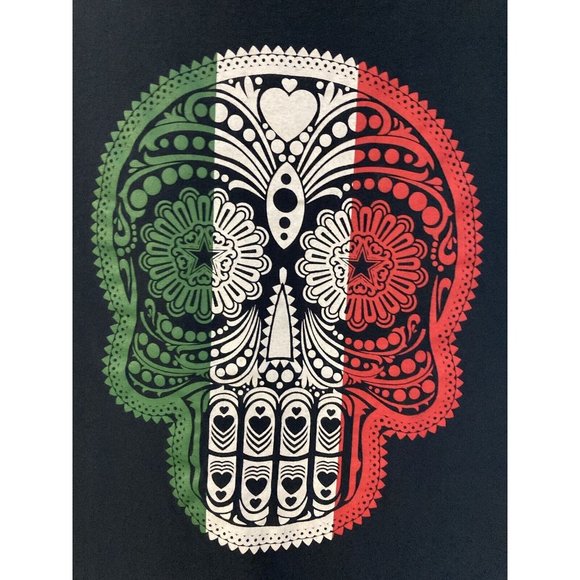 Sugar Skull- Day of the Dead T-Shirt- Unisex Medium- Black- Cotton - Picture 2 of 6